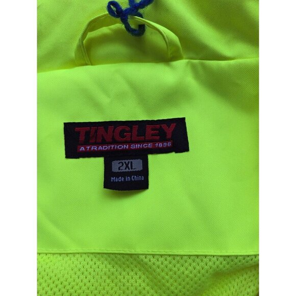 Tingley Men's High-Visibility Reflective Raincoat 2XL Yellow Waterproof - Picture 8 of 12